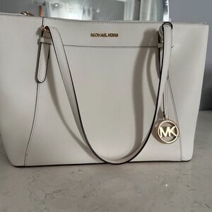 Michael Kors Cream Tote with Gold Accents